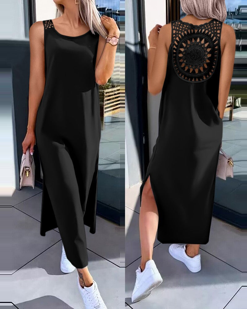 👗 50% popusta 🔥【40-100 kg】Haljina bez rukava za veće veličine s bočnim prorezom ✅️Plaćanje pouzećem