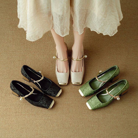 💕🌈【35-40】✨2025 Lato Nowe Modne Haftowane Kwiaty Retro Eleganckie Temperamentne Damskie Buty Mary Jane👡