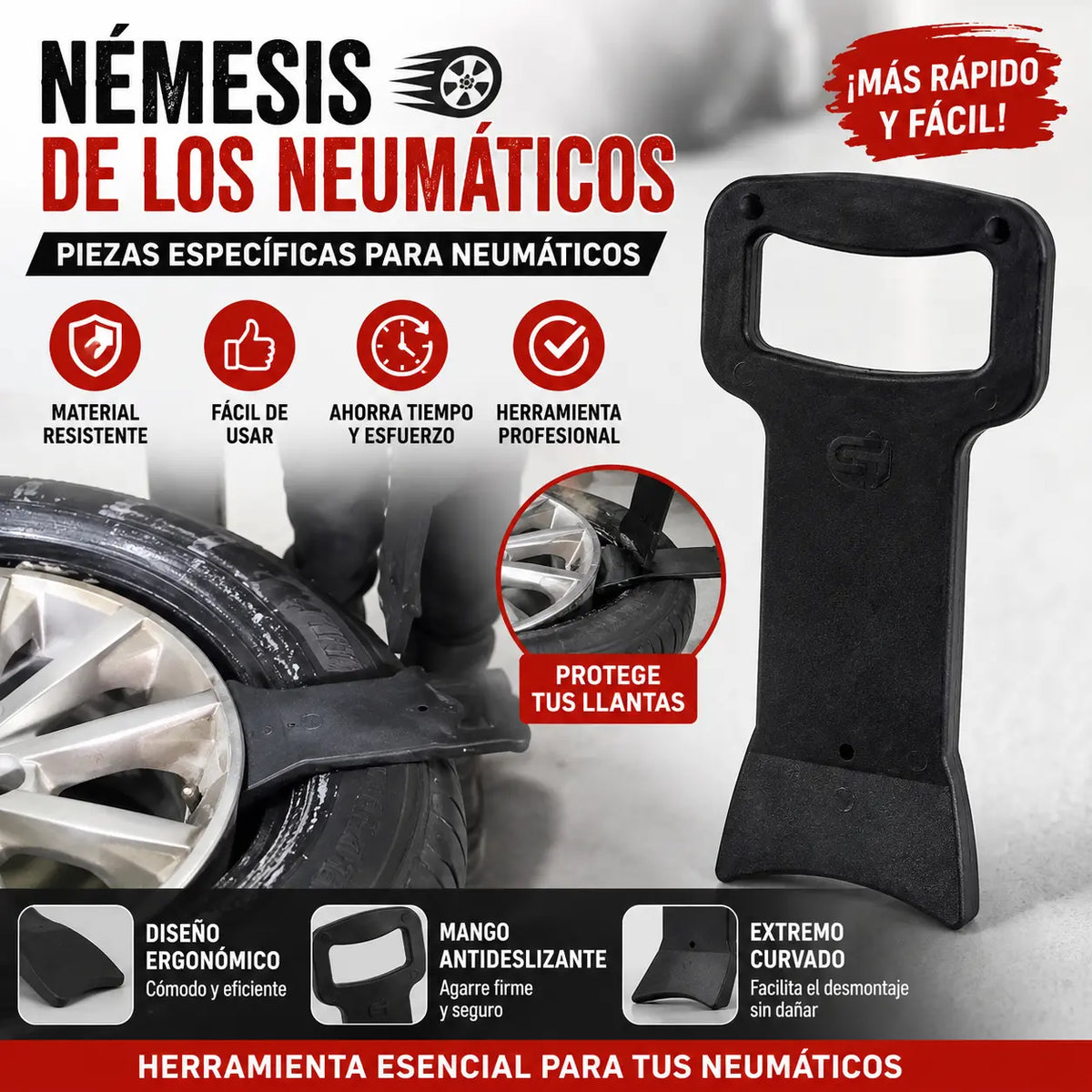 【🔥1 piezas 27 euros】🛠️🚗 Tabla para desmontar neumáticos de coche, utilizada para la instalación/desmontaje de neumáticos.