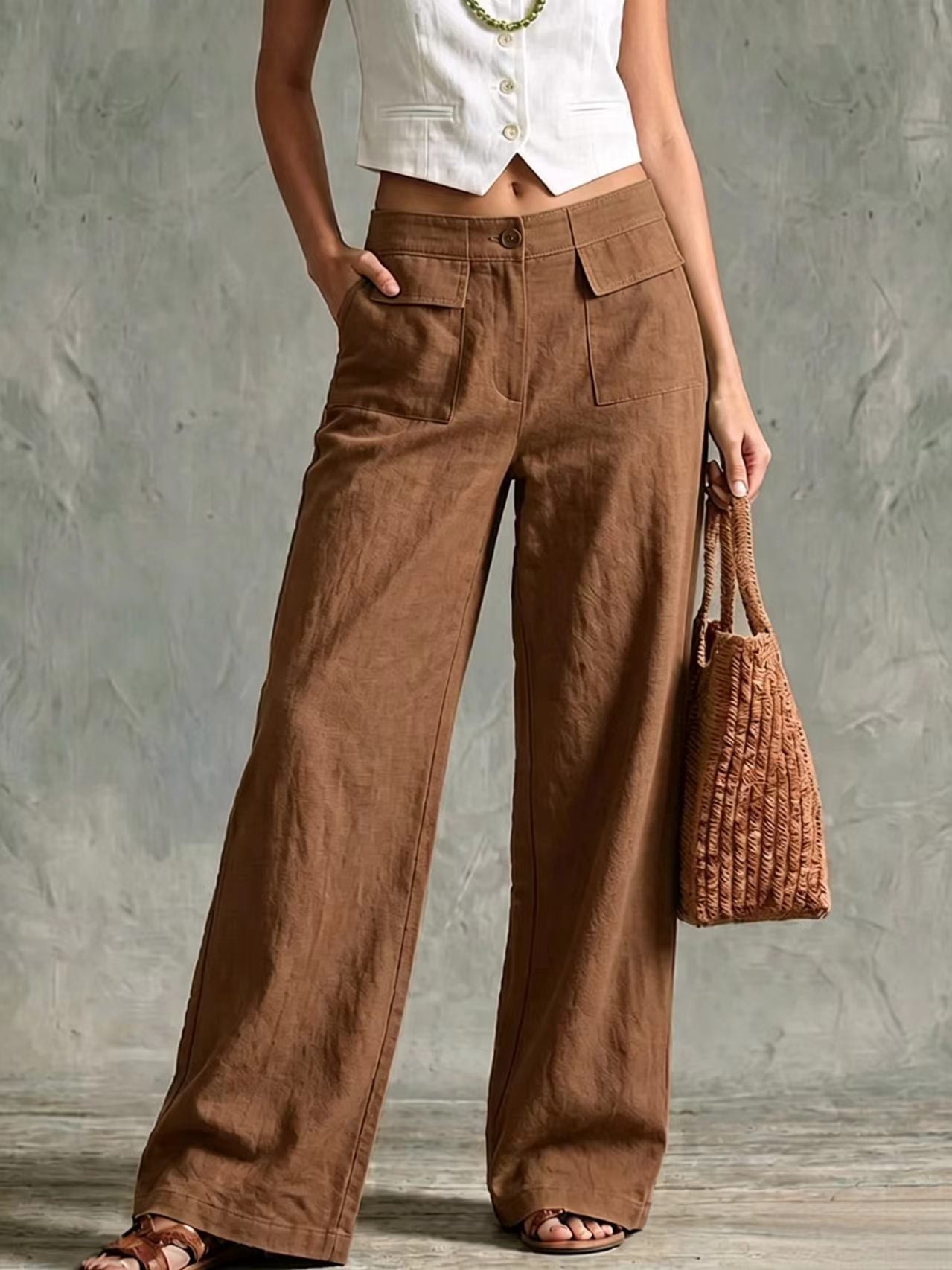 【S-3XL】Pantalones holgados de algodón y lino para mujer, estilo casual 👖✨