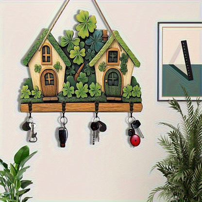 🏠Cârlig de chei cu pandantiv pentru verandă, decor din lemn, frumos cârlig de decor din lemn pentru casă