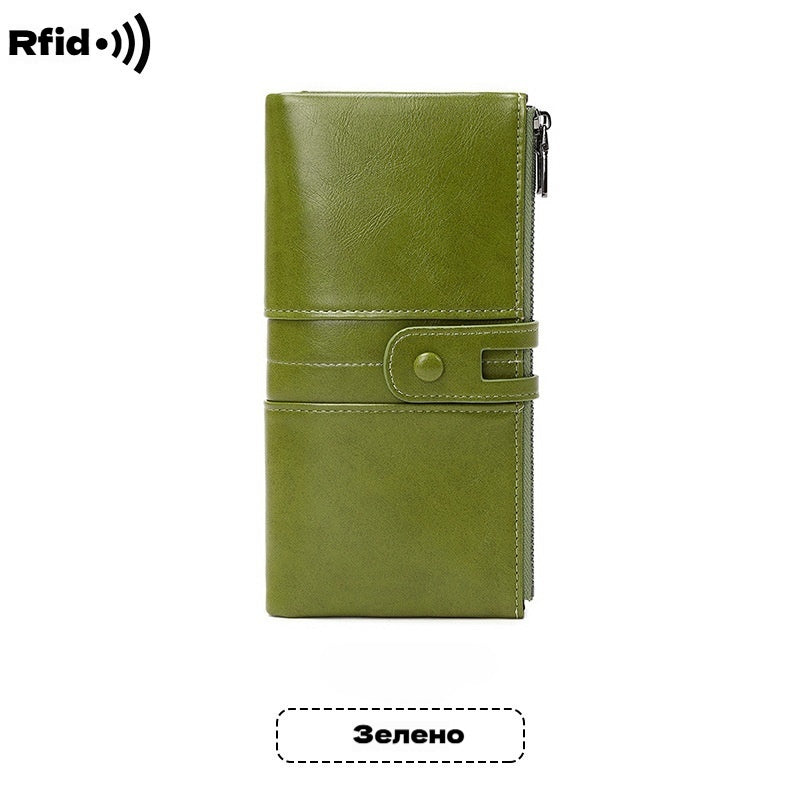 💼Multifunkční peněženka, ručně vyrobená z pravé kůže, kartáč proti krádeži, dvojitý zip