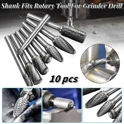 ⚙🔩【10 bucăți】Set de freze rotative din carbură de oțel de tungsten premium x