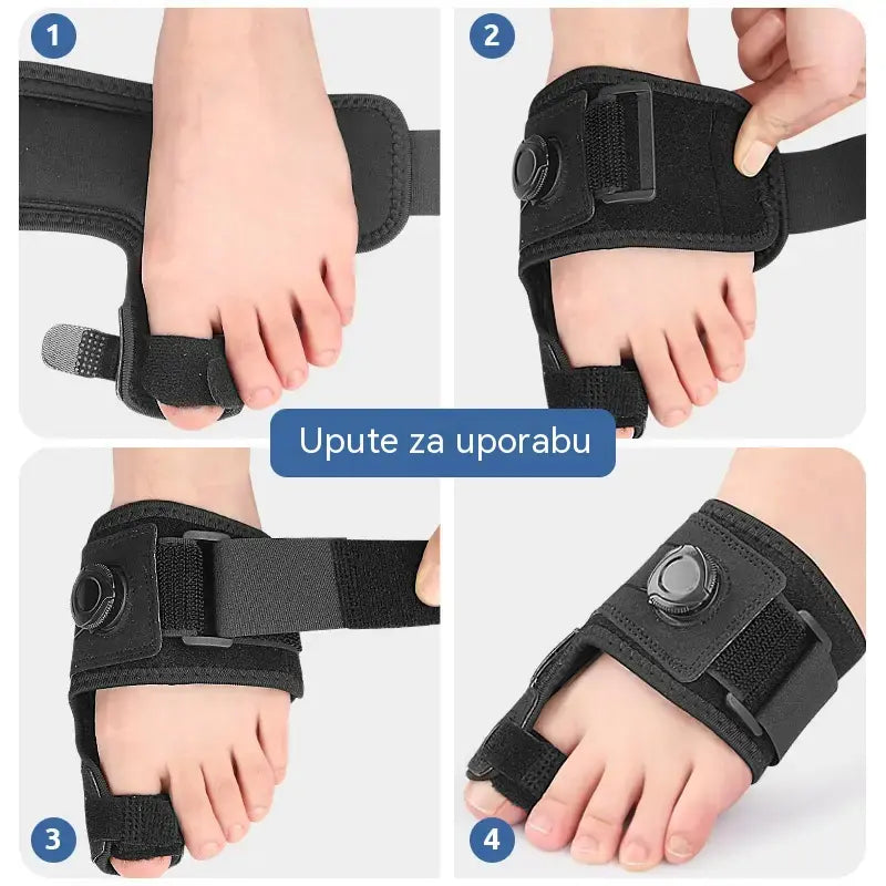 【2 kom】Profesionalni korektor za nožne prste s podesivim gumbom, fiksirajuća udlaga i separator nožnih prstiju, ublažavanje boli, univerzalna veličina