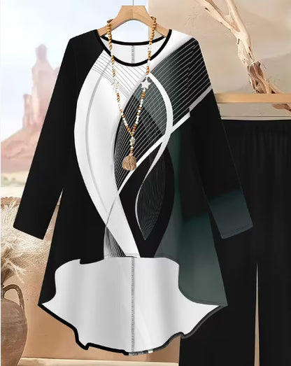 ⏳Vremenski ograničena ponuda⏰【50-120 kg】👚Žensko ležerno odijelo s točkicama, širokog kroja