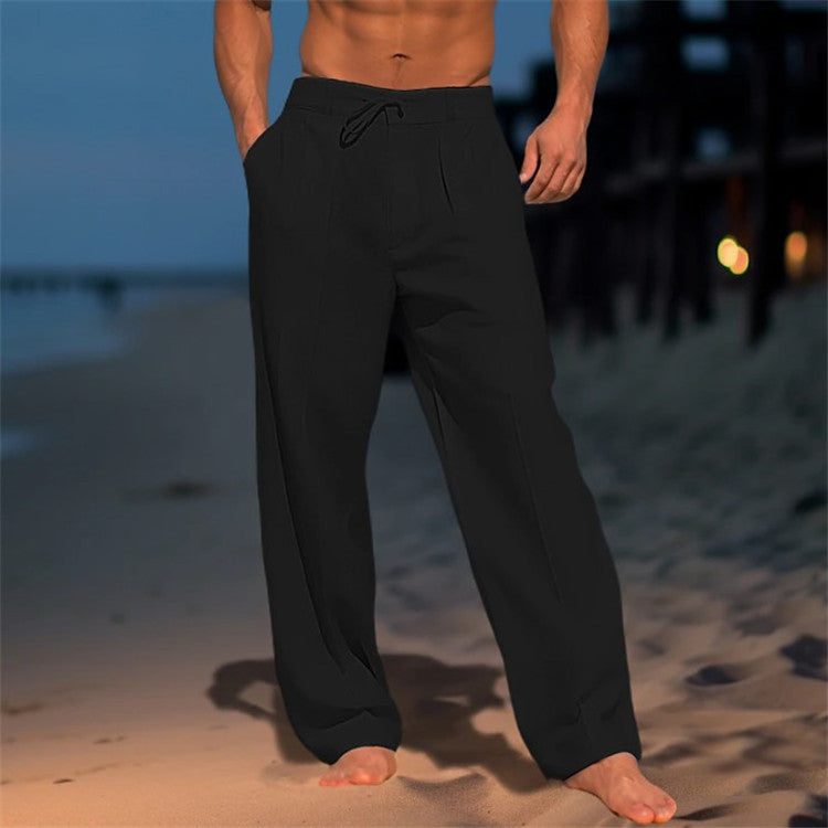 👖【Ograničeno vrijeme 40% 🔥】【S–3XL】😍 Muške lanene ležerne hlače, velika veličina, svilenkaste i mekane, prikladne za svakodnevni život i odmor