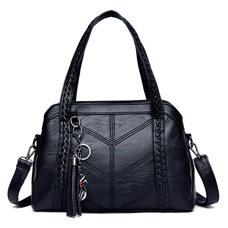 👜💟【50% POPUSTA】Mekana kožna torba, ručna torba, velikog kapaciteta, tri pretinca, vodootporna i otporna na ogrebotine