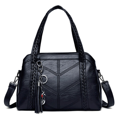 👜💟【50% POPUSTA】Mekana kožna torba, ručna torba, velikog kapaciteta, tri pretinca, vodootporna i otporna na ogrebotine