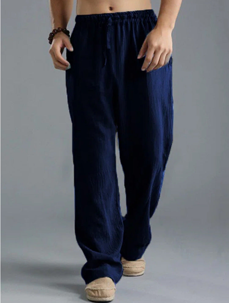 👖🌿【50% popusta 🔥】【S–5XL】😍 Muške ležerne lanene hlače u velikim veličinama, široke i prozračne duge hlače, 8 boja