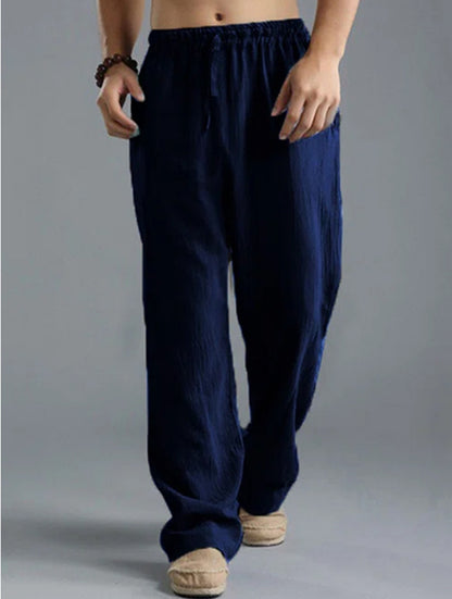 👖🌿【50% popusta 🔥】【S–5XL】😍 Muške ležerne lanene hlače u velikim veličinama, široke i prozračne duge hlače, 8 boja