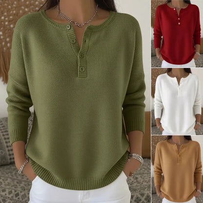 ✨【S-3XL】Nuevo suéter de punto con cuello en V para mujer, de alta calidad, para otoño/invierno – Sencillo, versátil, suave y cómodo