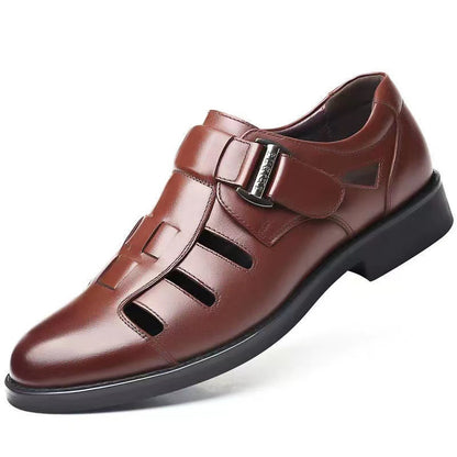 Sandalias de cuero genuino para hombre, elegantes y cómodas, ideales para primavera/verano.