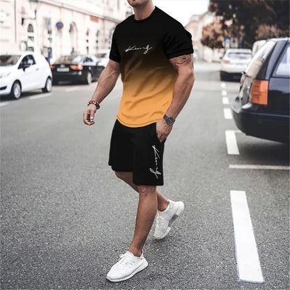 ✨【Plaćanje pouzećem】Ova nova muška trenirka sastoji se od majice kratkih rukava i kratkih hlača. Jednostavna je, elegantna, udobna i prozračna.