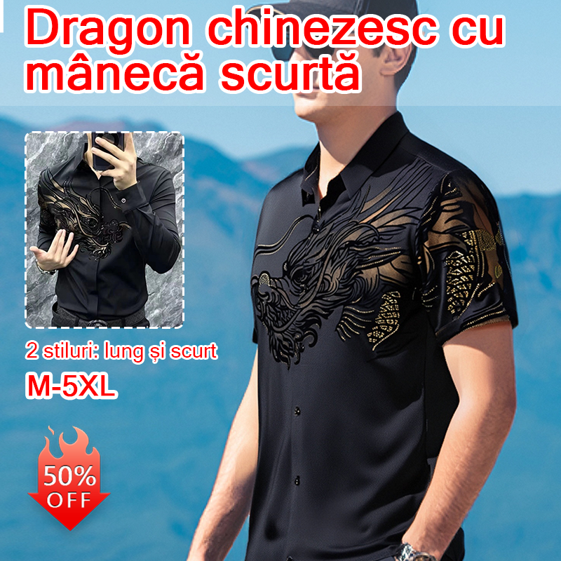 👔💥【M-5XL】🔥 Tricou polo elegant pentru bărbați, cu rever și fermoar - Negru clasic cu broderie rafinată【45-120 KG】
