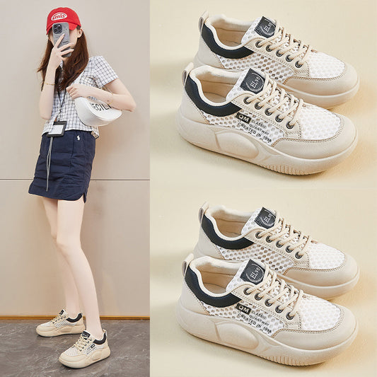 📣【35-41】2025 letnie białe buty nowa koreańska wersja ins oddychające buty
