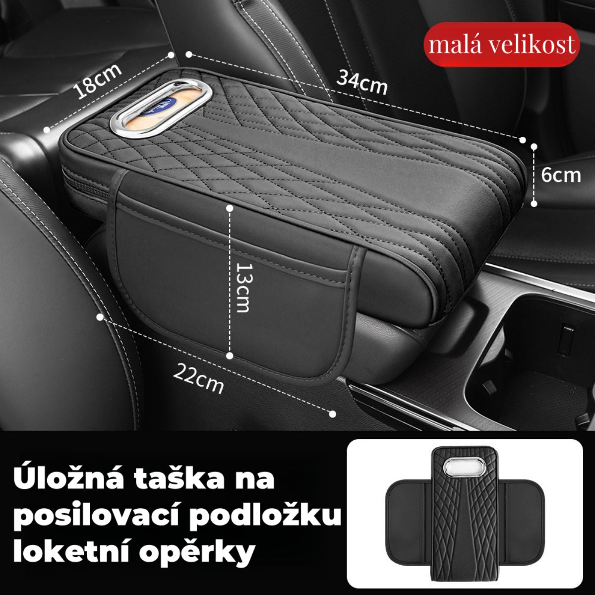 🚗Multifunkční loketní opěrka do auta z pravé kůže 3 v 1