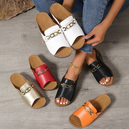 👡【36-43】🔥Talpă moale, sandale cu pană confortabile și anti-alunecare 💥