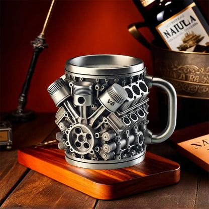 🎁☕【Kupte jeden, druhý dostanete zdarma】Kávový hrnek Creative Engine V6V8 z nerezové oceli --4062609
