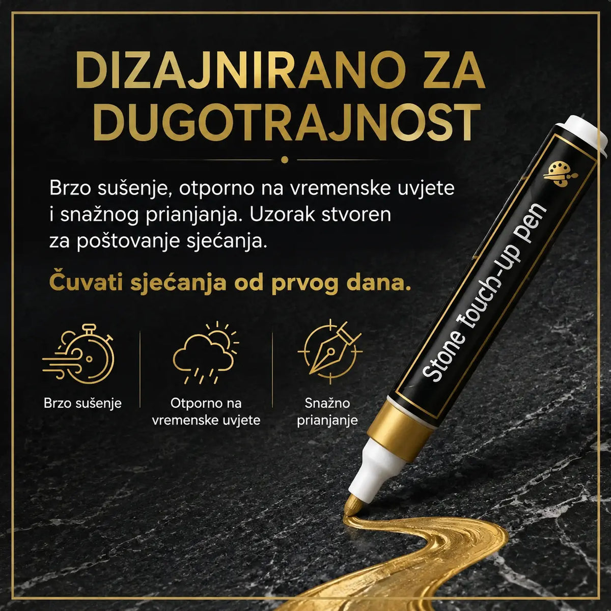 [Kupi 1, dobij 1 gratis] 🖍️ Vodootporan flomaster za popravke, otporan na blijeđenje, namijenjen za obnavljanje i ponovno bojenje natpisa na kamenim pločama.