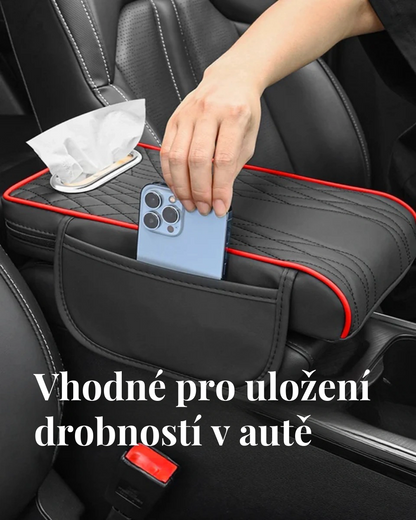 🚗Multifunkční loketní opěrka do auta z pravé kůže 3 v 1