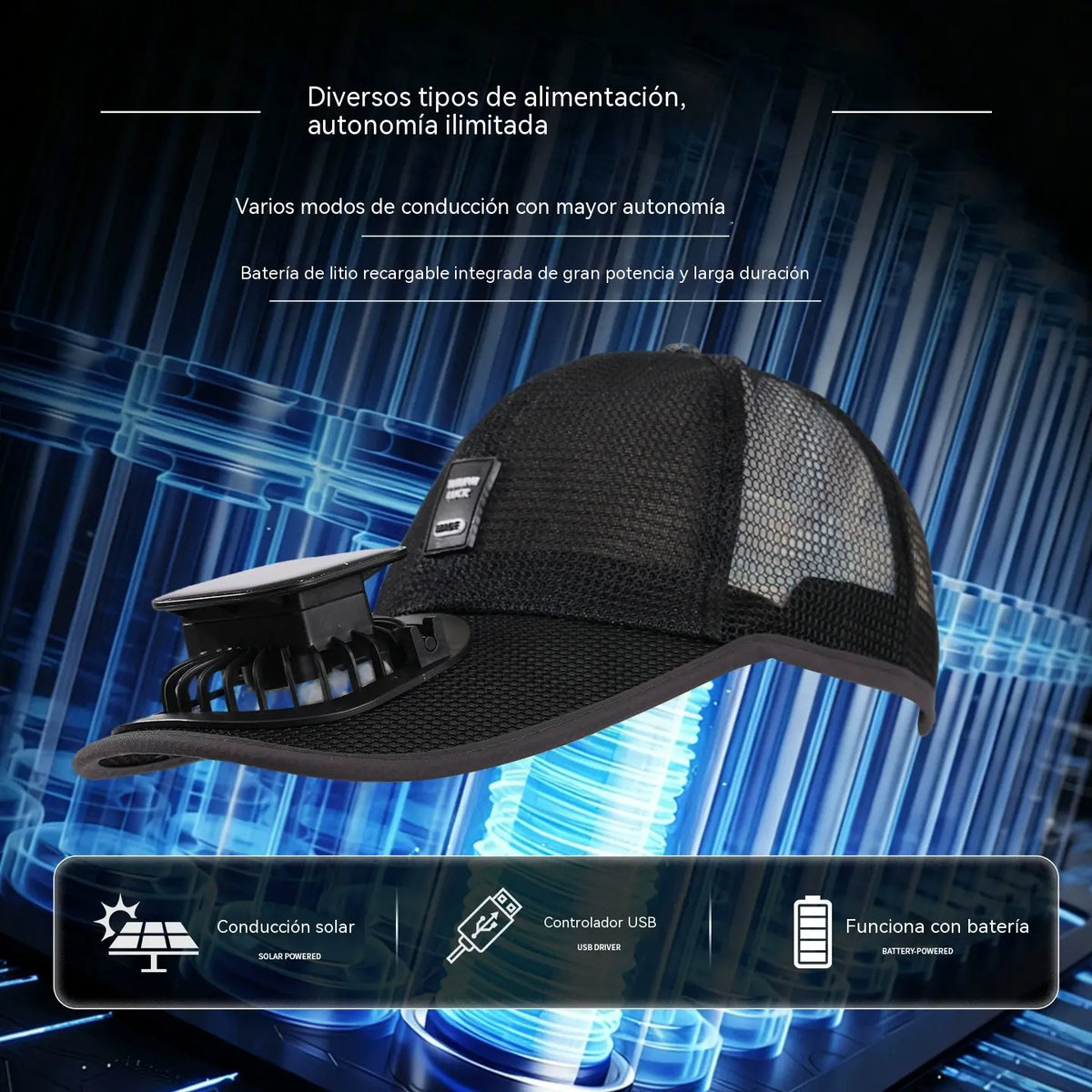 🧢【Enfriamiento rápido】❄Gorra de béisbol con ventilador solar