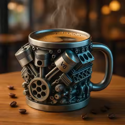 🎁☕【Kupte jeden, druhý dostanete zdarma】Kávový hrnek Creative Engine V6V8 z nerezové oceli --4062609