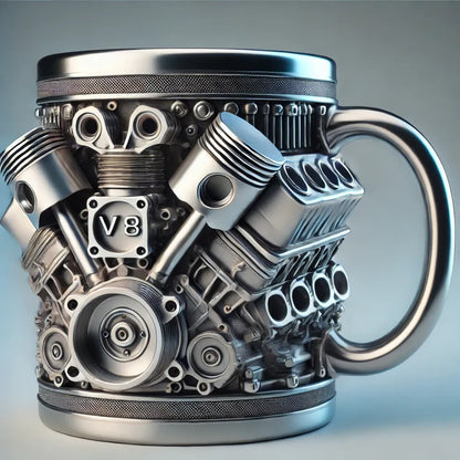 🎁☕【Kupte jeden, druhý dostanete zdarma】Kávový hrnek Creative Engine V6V8 z nerezové oceli --4062609