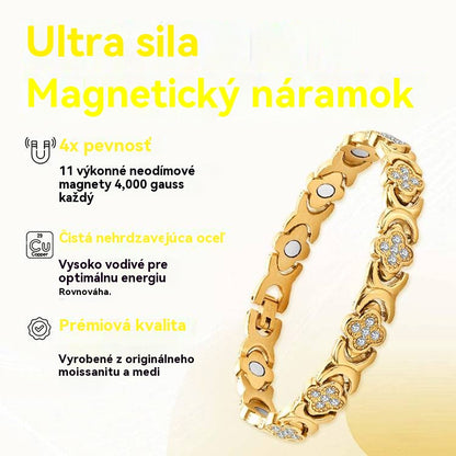 🍀【Kupite 1, dobite 1 gratis】Magnetna zapestnica Clover Diamond - Odkrijte svojo skrivnost za lajšanje stresa in magnetno izboljšanje dobrega počutja