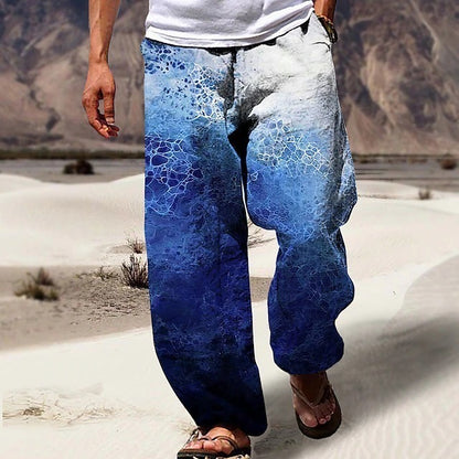 ✨👖【10 kolorów🌈】【S-6XL】😍 Męskie dopasowane spodnie, bawełna i len, duże rozmiary, swobodny i zrelaksowany styl boho, spodnie z szerokimi nogawkami