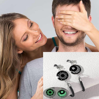 🎁💖Zestaw 2 bransoletek Słońce i Księżyc: błyszcząca biżuteria dla par w związku na odległość.