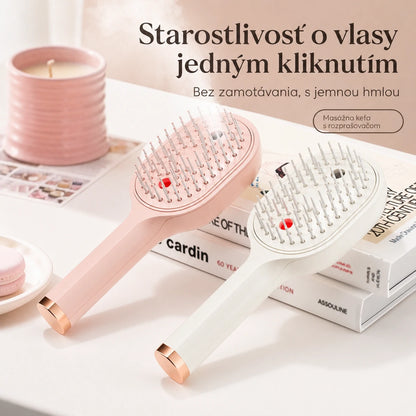 💖💨 Hrebeň s funkciou rozprašovania jedným tlačidlom, ktorý účinne pomáha predchádzať zamotávaniu vlasov.