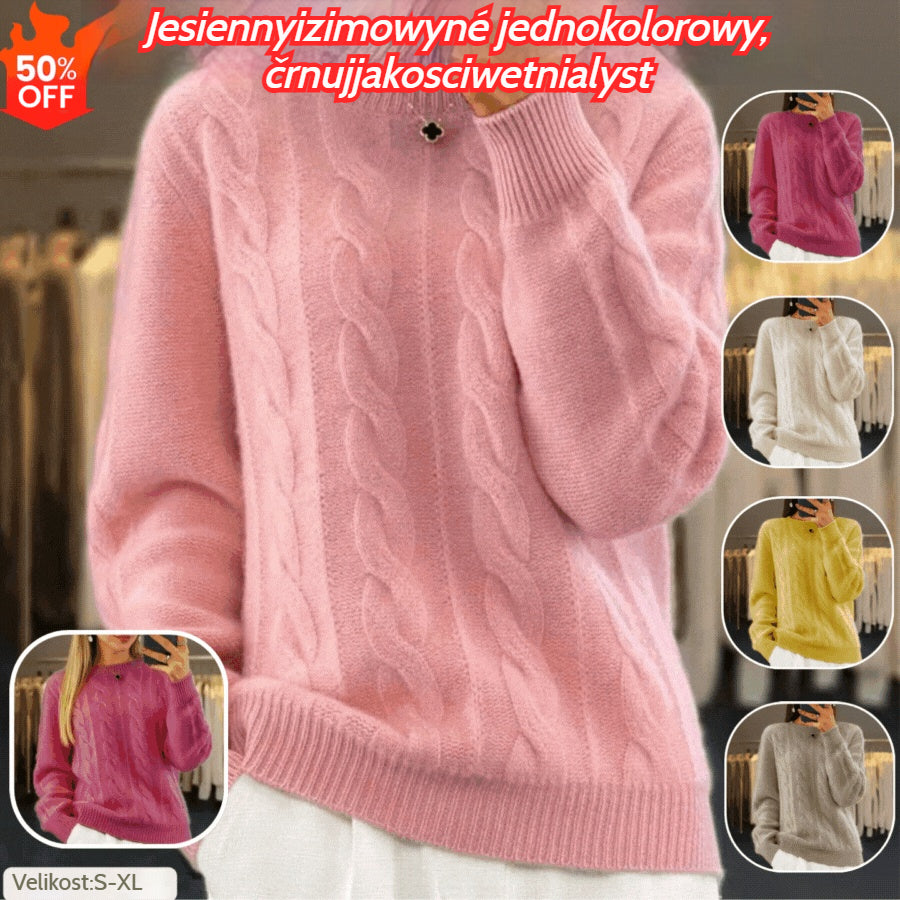 🍂【S-XL】Nov zimski topel ženski pulover iz kašmirja z okroglim izrezom