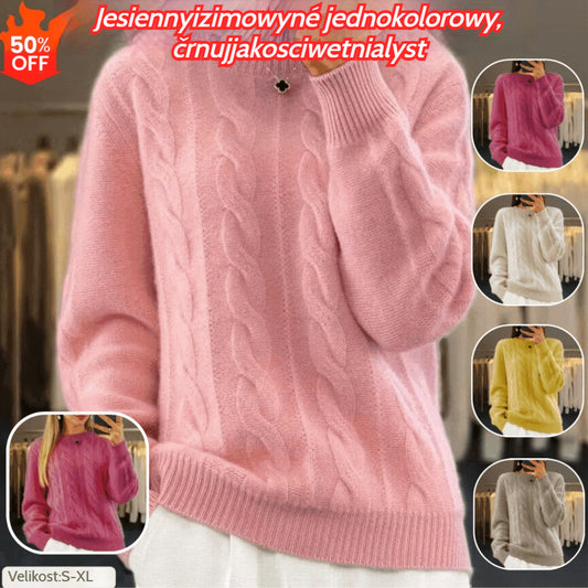 🍂【S-XL】Nov zimski topel ženski pulover iz kašmirja z okroglim izrezom