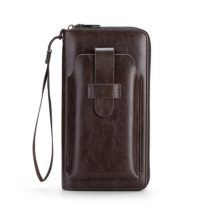 💼 Portofel multifuncțional pentru bărbați, realizat manual din piele naturală, în stil nou