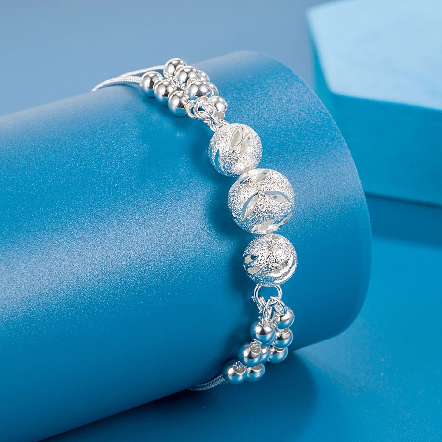 😀👉【Kup 1, a 1 dostaniesz gratis】✨Prosta, wielowarstwowa bransoletka z koralików na szczęście, srebro próby 925