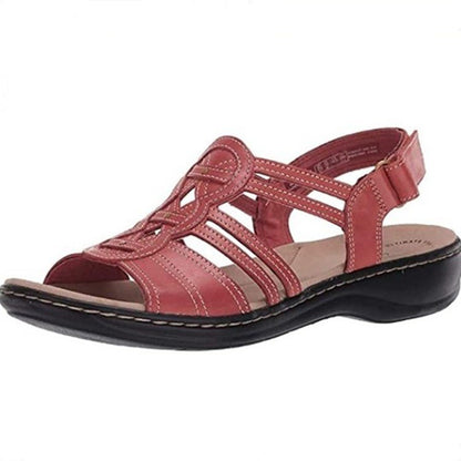 【35-43】Sandalias planas de cuero suaves y cómodas para mujer, ideales para uso diario.