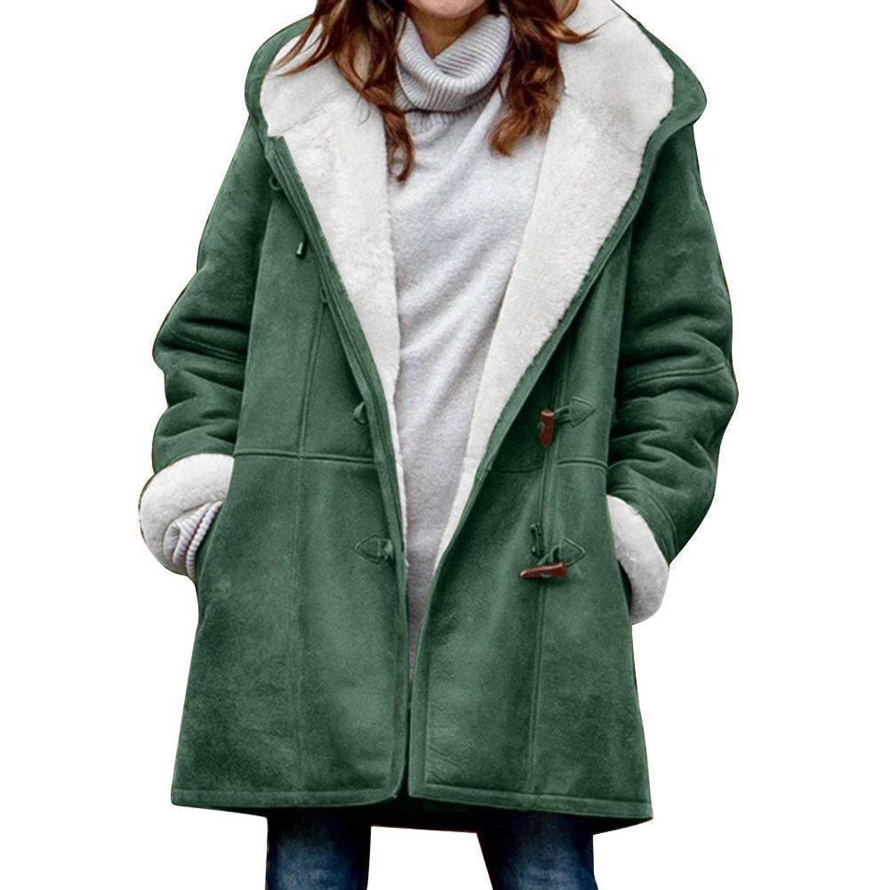 🥼🔥💖[S-5XL] 2026 moda i ciepło w jednym, Damska kurtka z kapturem, zamszowo-wełniana  _4121707
