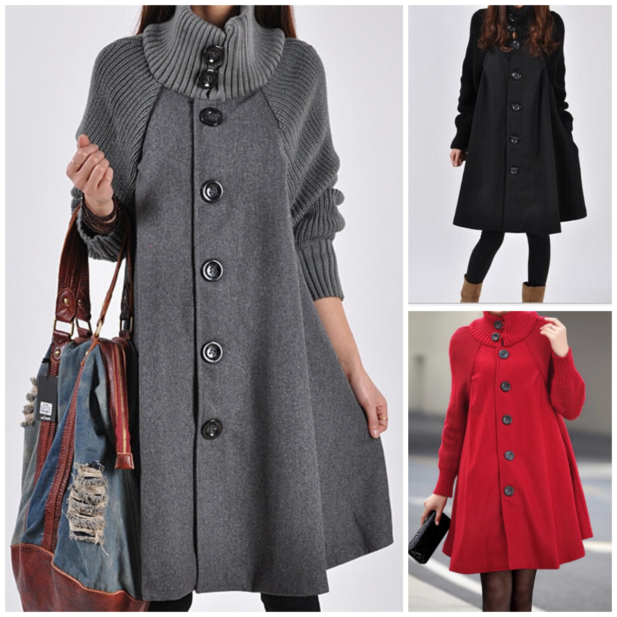 👗[43 % popust🔥🔥]【M-5XL】Nov ležerni volnen plašč srednje dolžine