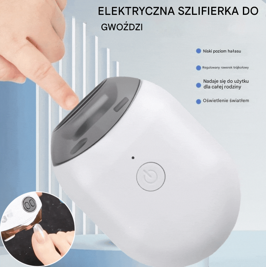 💅 Kup 1 sztukę i otrzymaj 1 za darmo! ✨ Automatyczny pilnik do paznokci (1 sztuka) do bezpiecznej i delikatnej pielęgnacji paznokci 👶