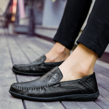 🔥💥2025 Nowe męskie modne skórzane buty casualowe - antypoślizgowe i oddychające