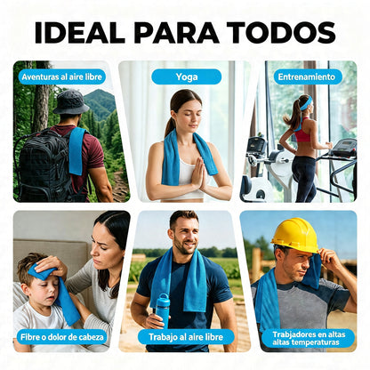 🎁 Compra 1 y llévate 1 gratis: 2 unidades por 29€ 🧊 Toalla refrescante instantánea con estuche de silicona de regalo – frío al instante, reutilizable y lista para cualquier aventura ✨