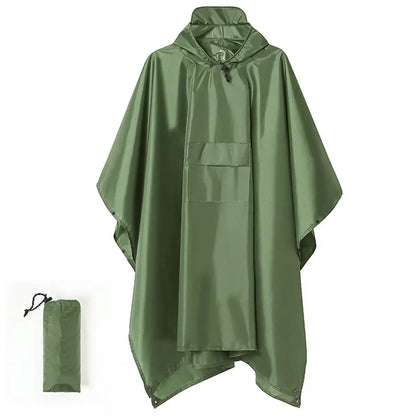 🏕️ Poncho de Lluvia Multifunción 3 en 1 | Capa Impermeable + Tienda de Campaña + Manta de Suelo | Para Senderismo y Camping 🌧️