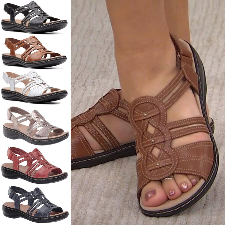😍【Rabat ograniczony czasowo】【35-43】Miękkie i wygodne skórzane sandały damskie 4038084