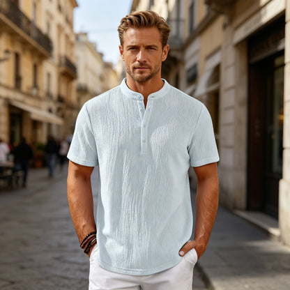 ✨50% popusta 【S-4XL】 Muške majice kratkih rukava, vrhunska tkanina, dizajn Henley ovratnika, udobne i elegantne, prikladne za svakodnevno nošenje.