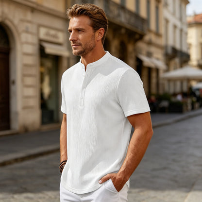 ✨50% popusta 【S-4XL】 Muške majice kratkih rukava, vrhunska tkanina, dizajn Henley ovratnika, udobne i elegantne, prikladne za svakodnevno nošenje.