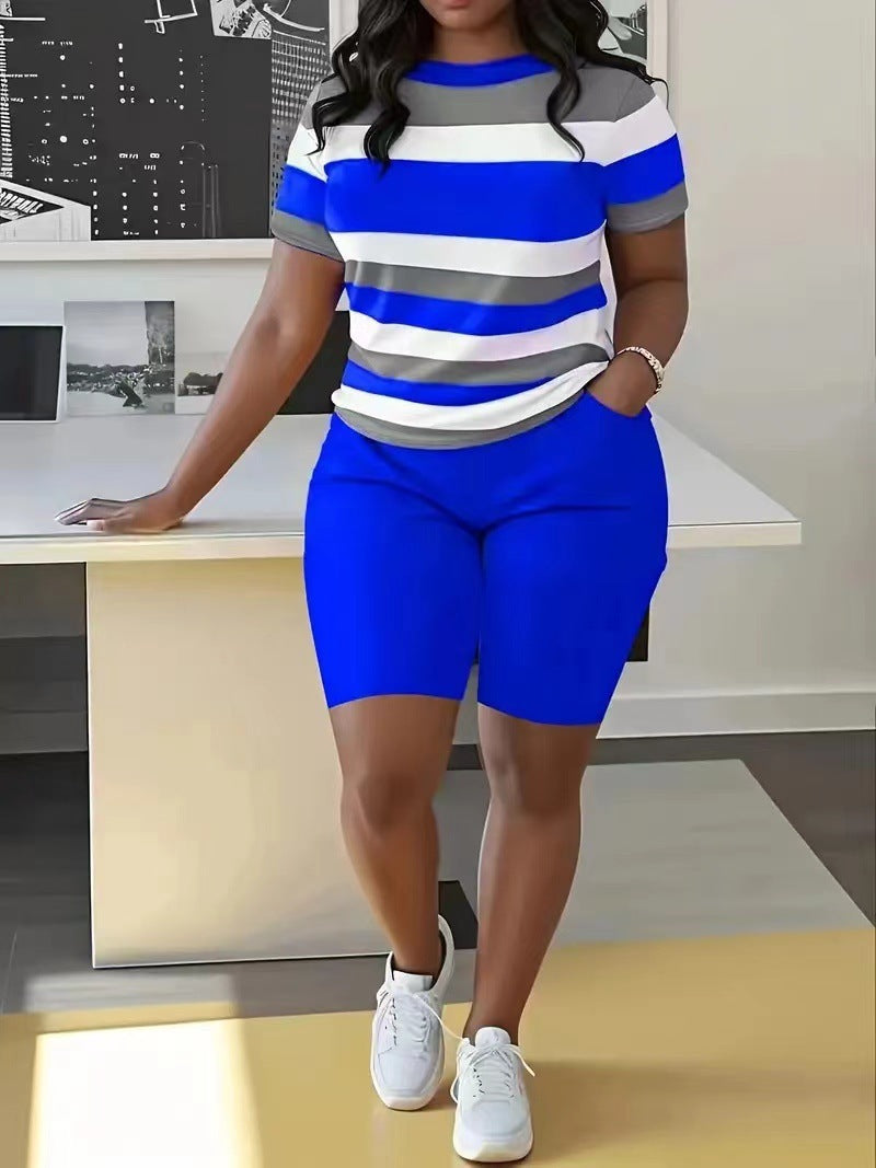 🌈😍【Promovare de produse noi】Costum casual în stil hip-hop (top + pantaloni scurți)