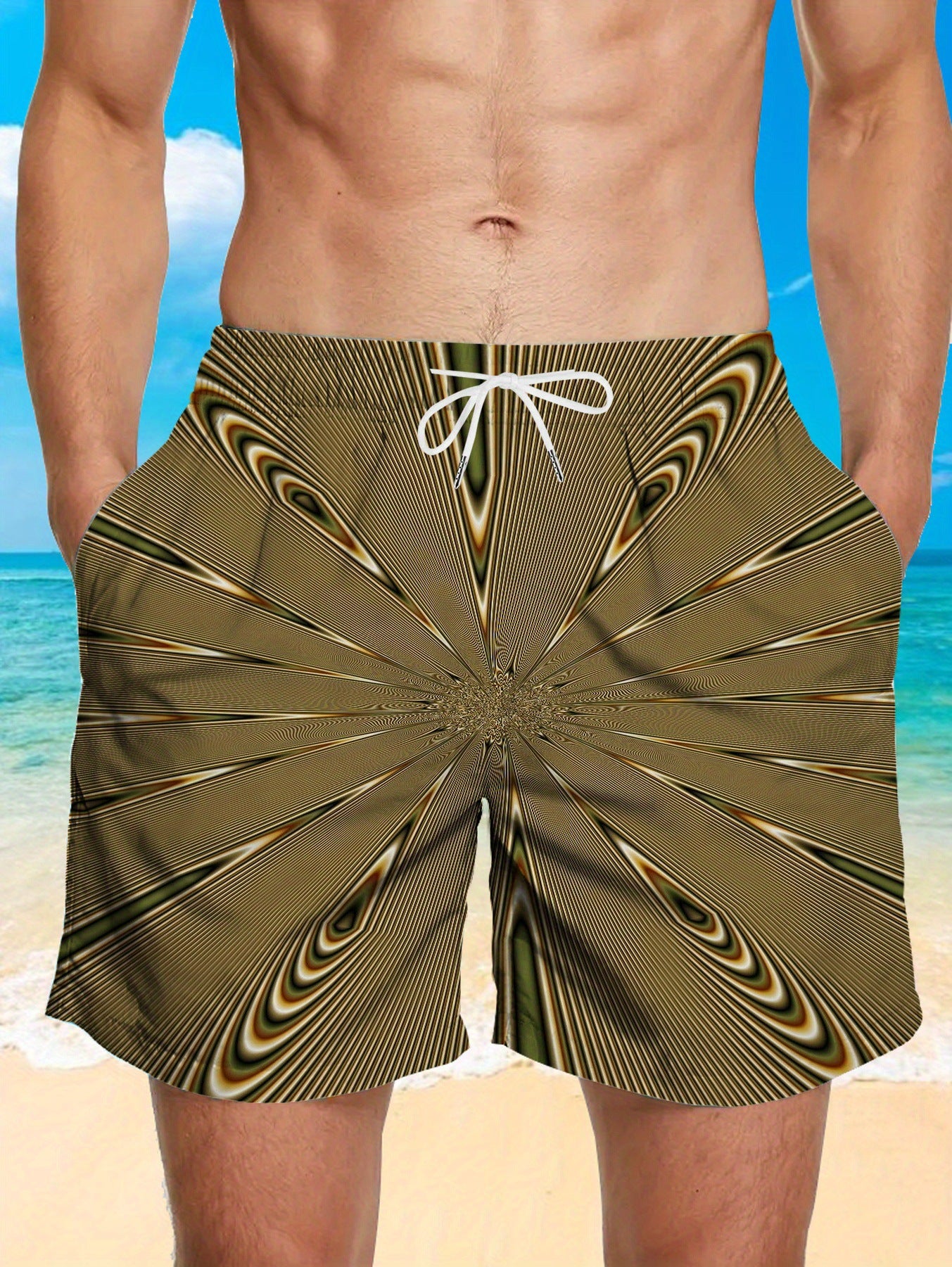 🔥🌴【S-6XL】Nove muške široke ležerne kratke hlače za plažu s geometrijskim printom/brzosušeće sportske hlače