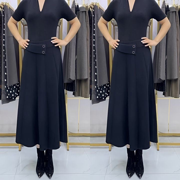 👗🎀【S-4XL】Jesensko/zimska vunena midi suknja