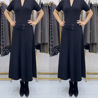 👗🎀【S-4XL】Jesensko/zimska vunena midi suknja