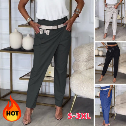 👑✨【S-3XL】Asimetrične ležerne hlače u kombinaciji s krojenim remenom